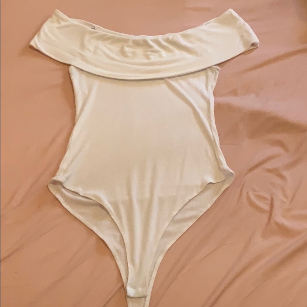 White off shoulder body suit